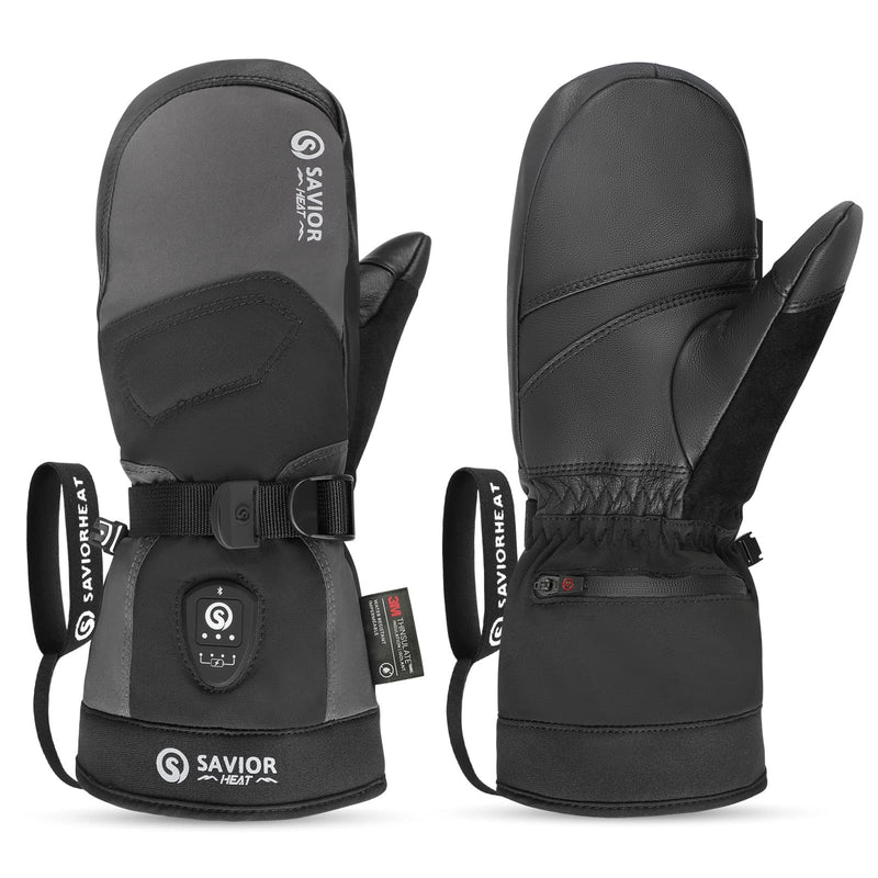 Chargez l'image dans la visionneuse de la galerie, Savior Gants de Ski Chauffants 2.0 – Contrôle Bluetooth, Paume en Peau de Chèvre Imperméable