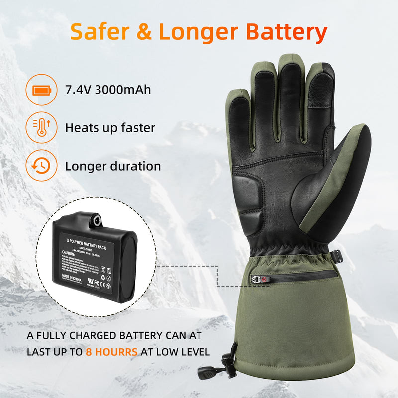 Chargez l'image dans la visionneuse de la galerie, Savior Gants chauffants 2.0 avec cuir de chèvre imperméable et charge rapide