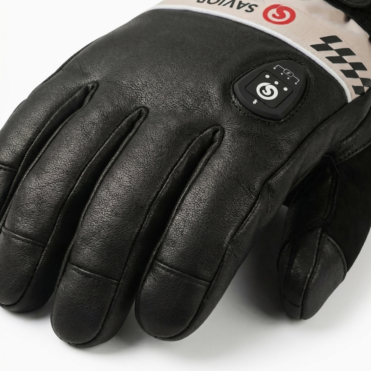 Savior Gants de Ski Chauffants 2.0 Contrôle Bluetooth, Doigts Pré-Courbés et Paume en Peau de Chèvre Imperméable