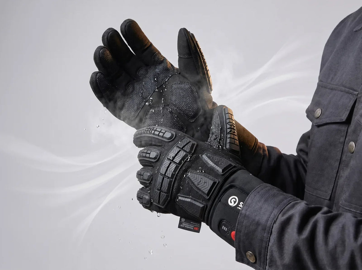 Gants de travail chauffants Savior Heat GVFB03 imperméables et coupe-vent pour conditions froides