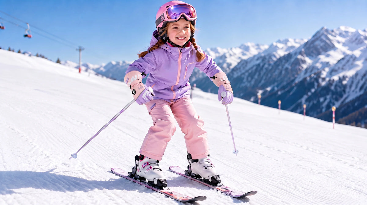 Vue détaillée des gants de ski chauffants enfant Savior Heat à motif ours