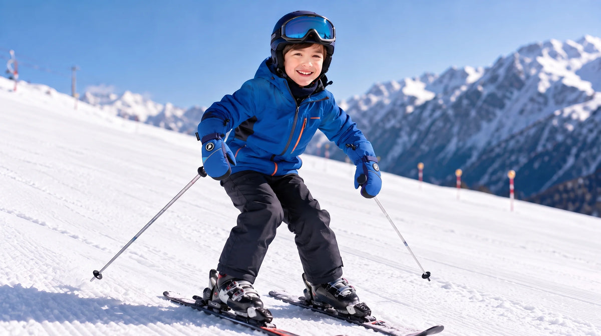 Vue détaillée des gants de ski chauffants légers enfant Savior Heat