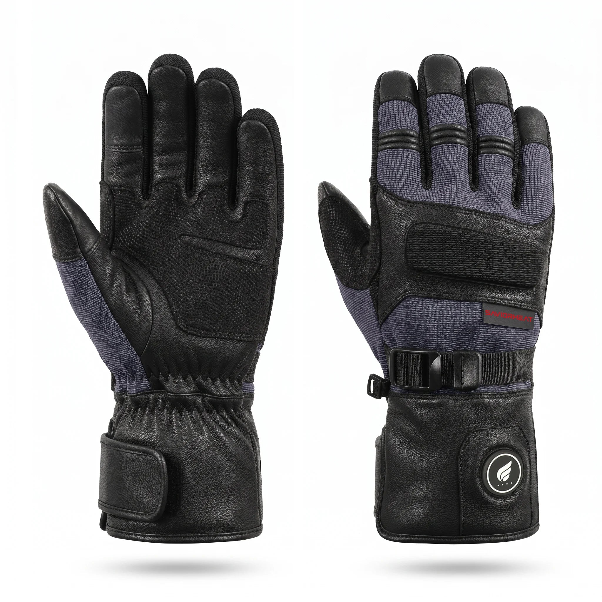 Gants de travail chauffants en cuir de chèvre – Pro Noir 01
