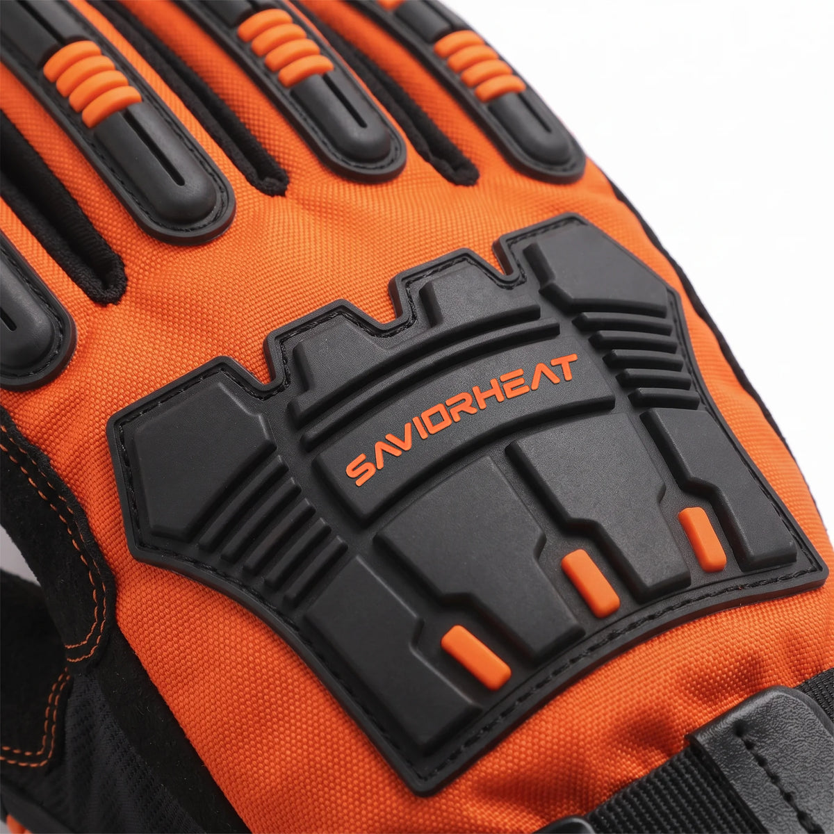 Gants de travail chauffants robustes – Fermeture auto-agrippante orange haute visibilité 04
