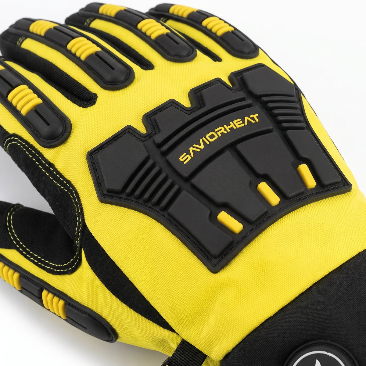 Gants de travail chauffants robustes – Manchette ajustable jaune haute visibilité 04