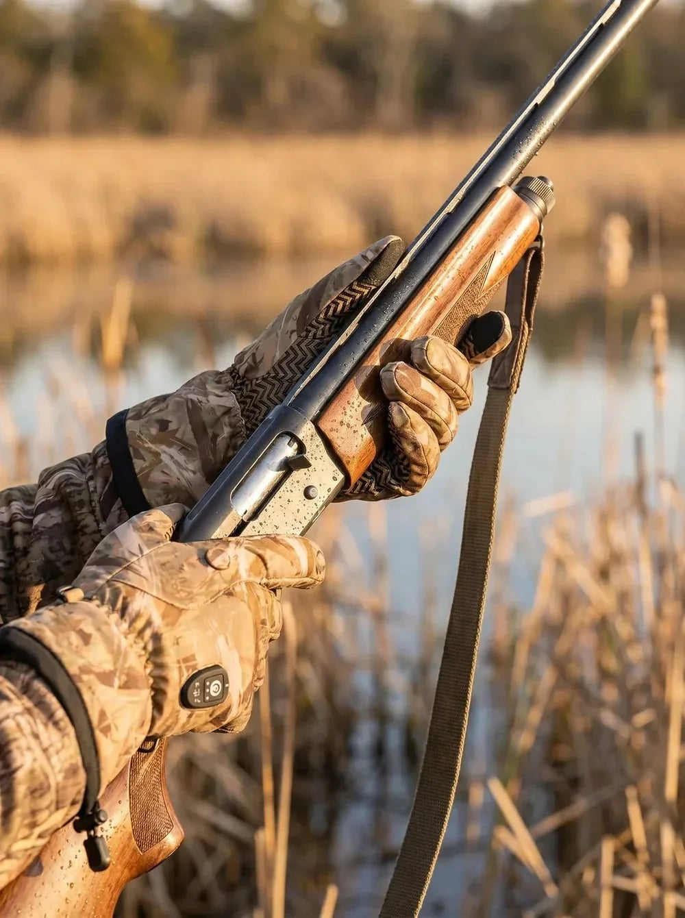 Gants de chasse chauffants Savior Heat HUGP01FC Marsh Camo 2.0 imperméables et coupe-vent