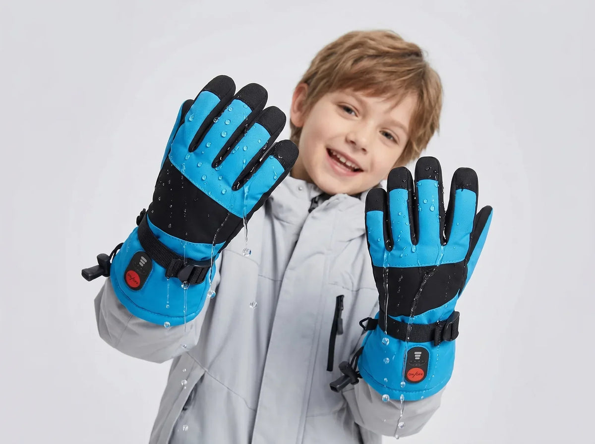 Gants chauffants enfant Savior Heat SKGL01FB bleus avec protection contre l’humidité