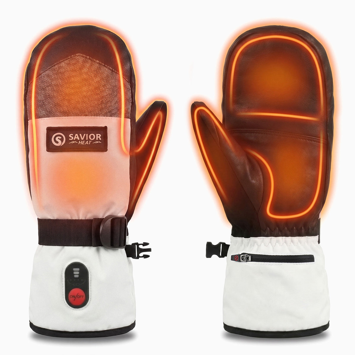 Moufles de Ski Chauffantes - Peau de Mouton Impermeable