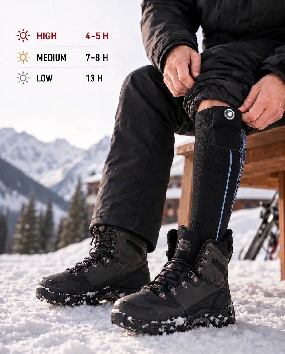 Lavables en machine – chaussettes de ski chauffantes avec soutien plantaire Savior Heat