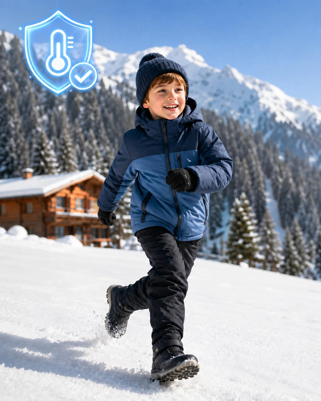 ClimaFlex? KidSafe – chaussettes de ski chauffantes enfant motif crocodile Savior Heat