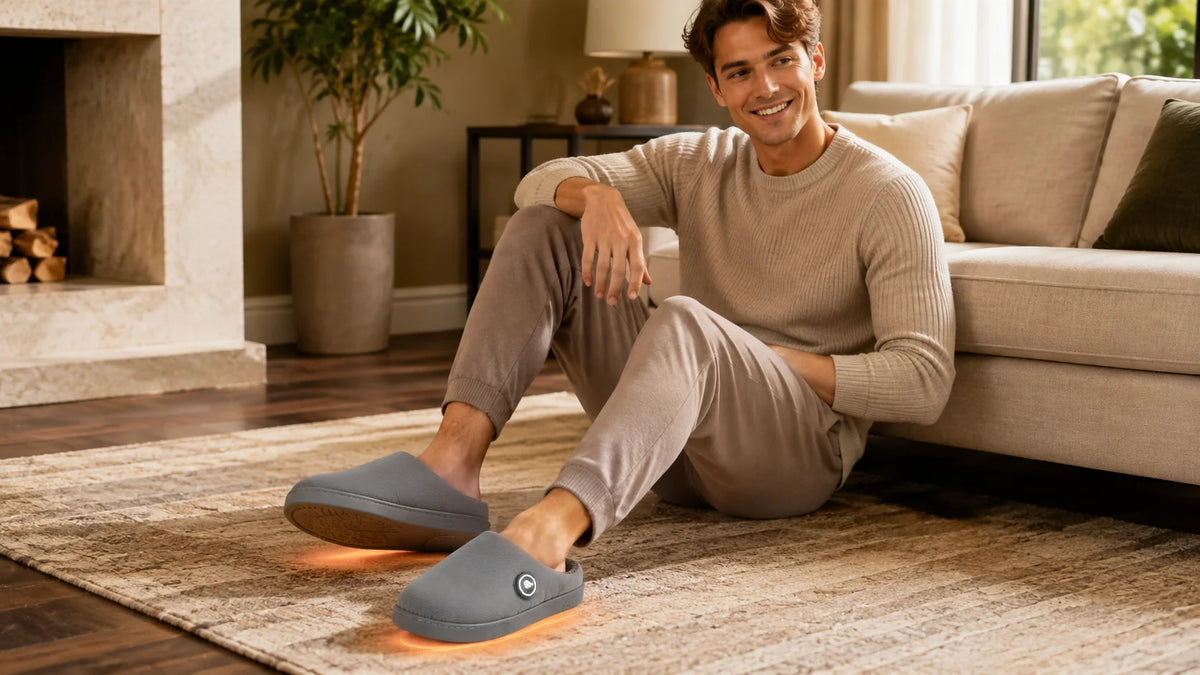 Chaussons chauffants faciles à enfiler avec système chauffant EH pour une chaleur homogène