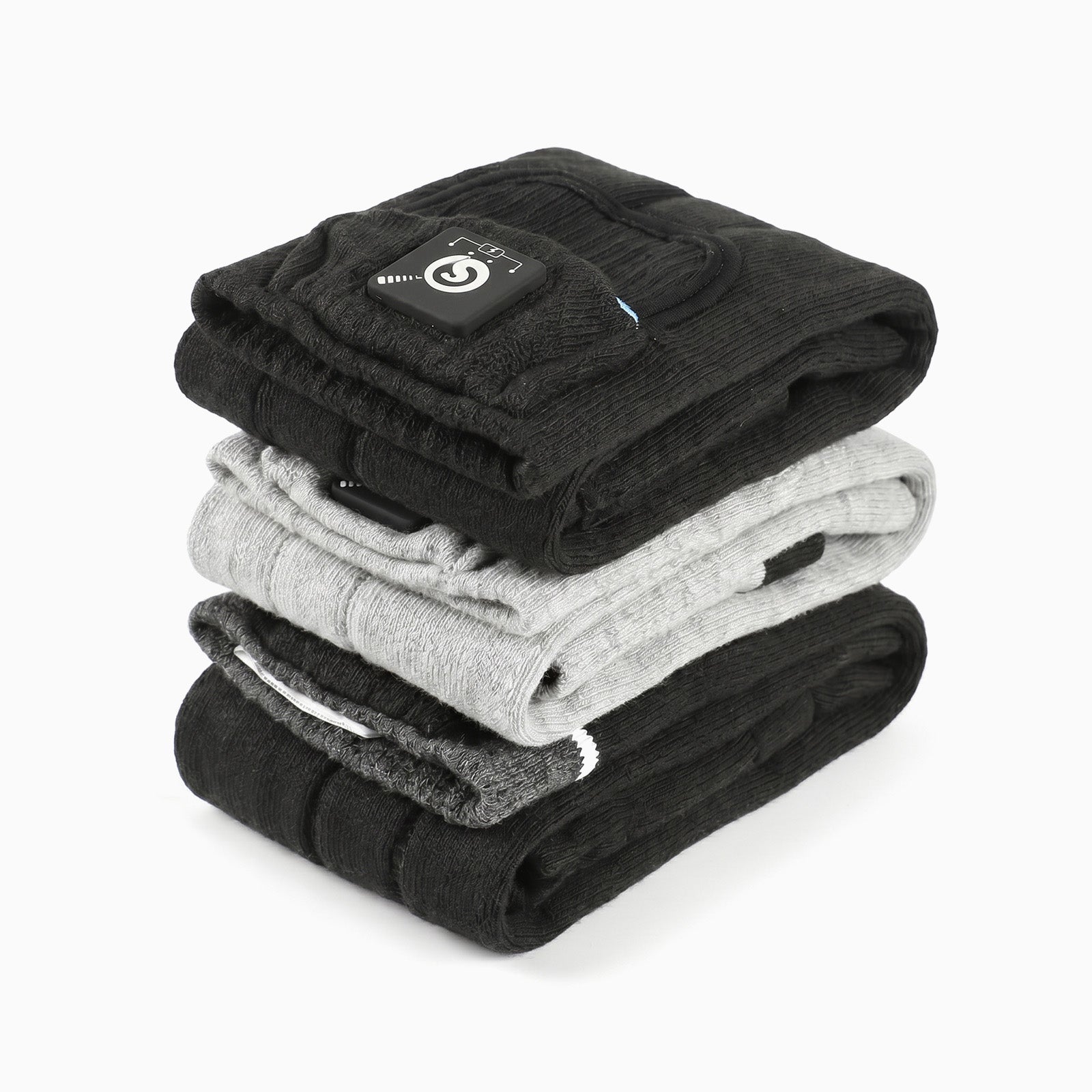 SS01G Chaussettes chauffantes coupe mi-haute gris