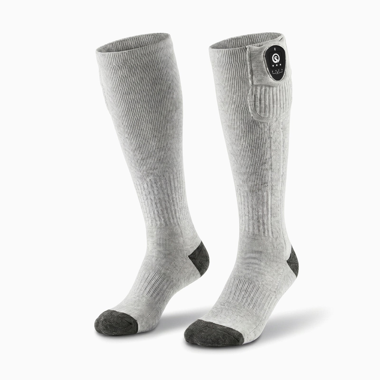 Avec contrôle APP Chaussettes chauffantes Gris/Noir