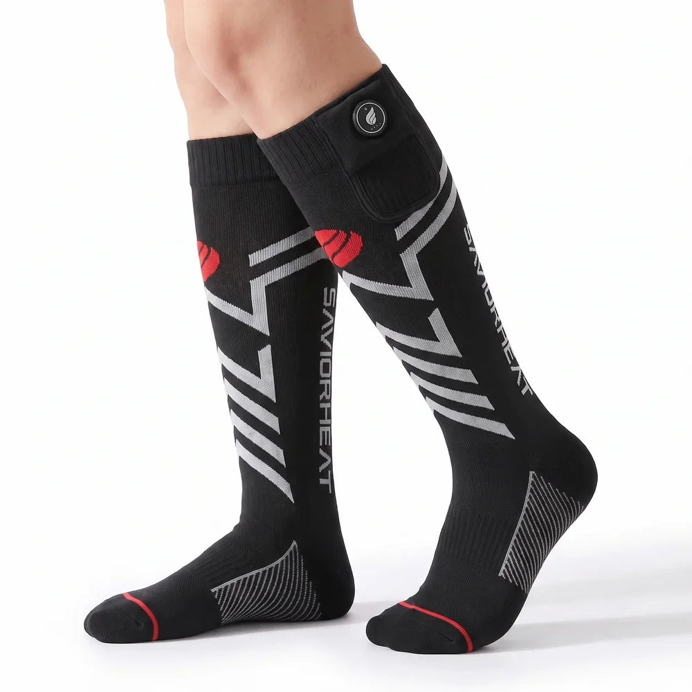 Savior Heat Silverline All-Around Comfort Heated Ski Socks delivering long-lasting warmth