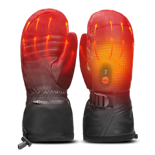 S38 Heated leather mittens