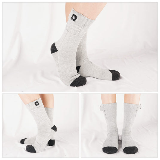 SS01G Gray Mid Cut Heated Socks