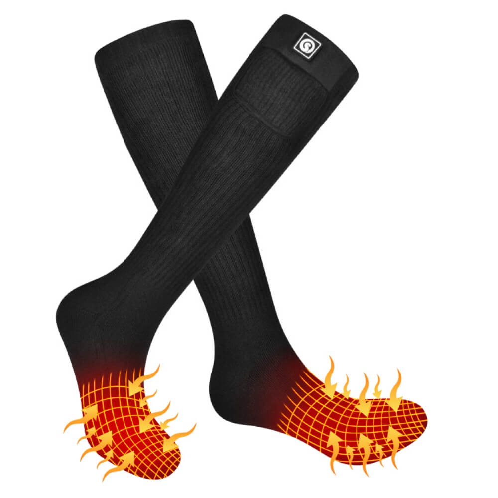 Chaussettes Chauffantes Rechargeables Bluetooth APP - 2x5000mAh 4 Niveaux Chaleur Lavables