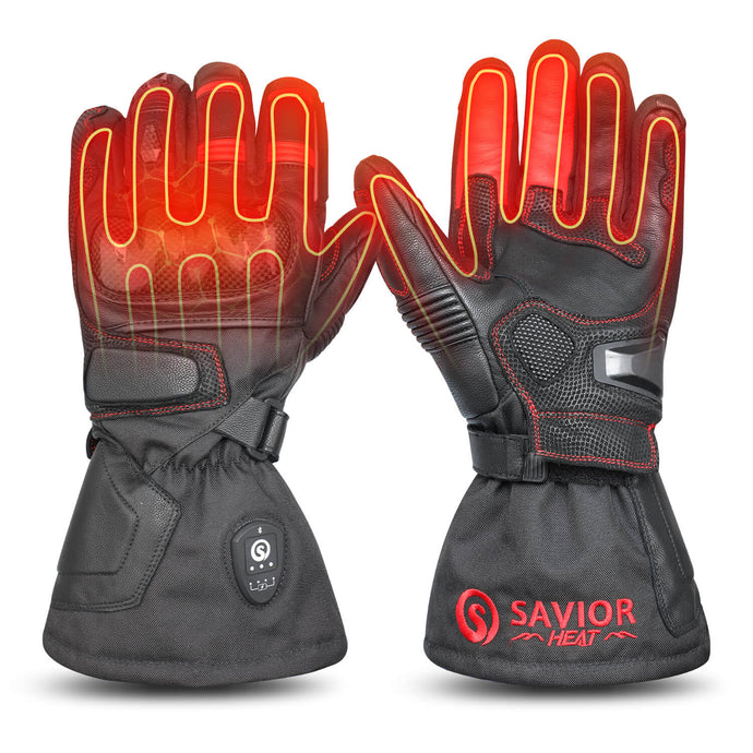 Savior Gants de moto chauffants Bluetooth Battery