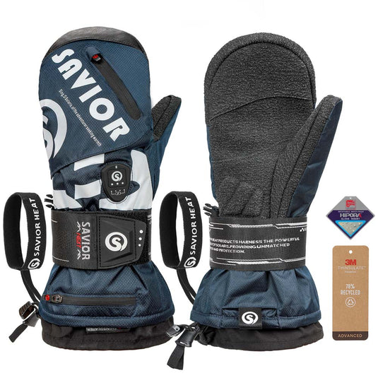 Gants Chauffants SAVIOR HEAT - Imperméables, Protection Absorbante des Chocs au Poignet - Contrôle de Température Ajustable & Chaleur Durable