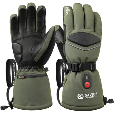 Savior Gants chauffants 2.0 avec cuir de chèvre imperméable et charge rapide