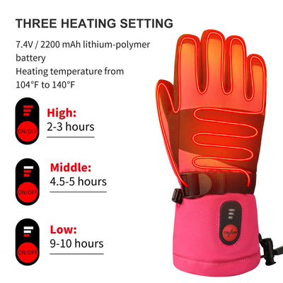 Savior Gants chauffants pour enfants - Batterie 7.4V, chauffage complet des mains