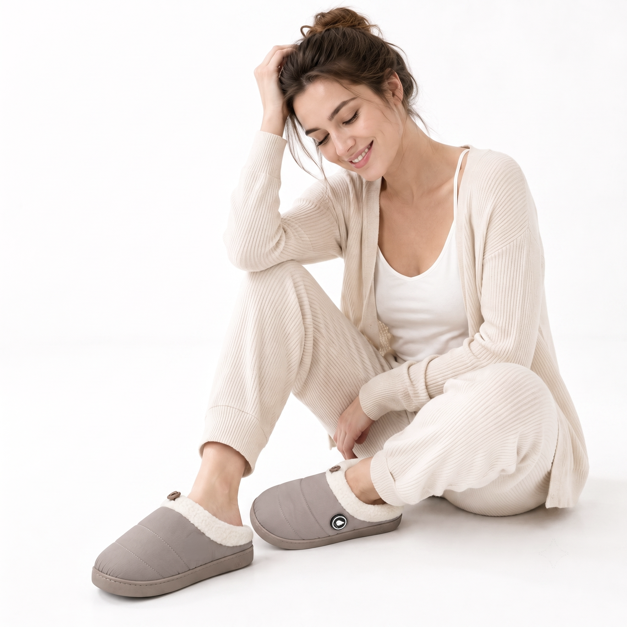 Chaussons Chauffants a Manchette Ajustable - Confort