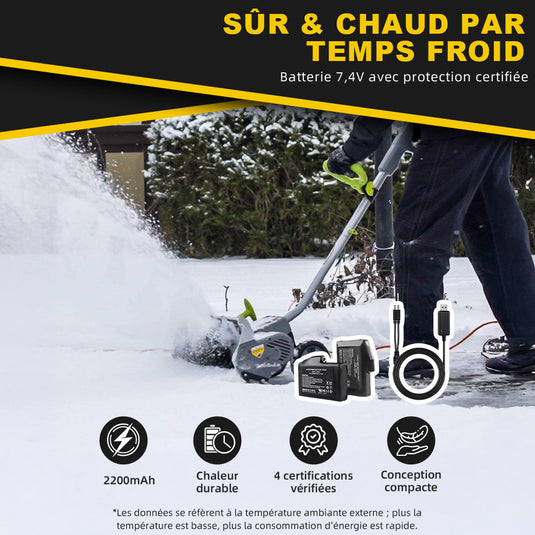 Gants Chauffants SAVIOR HEAT - Imperméables, Protection Absorbante des Chocs au Poignet - Contrôle de Température Ajustable & Chaleur Durable