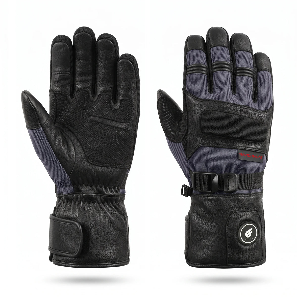 Gants de travail chauffants en cuir de chèvre – Pro Noir 01
