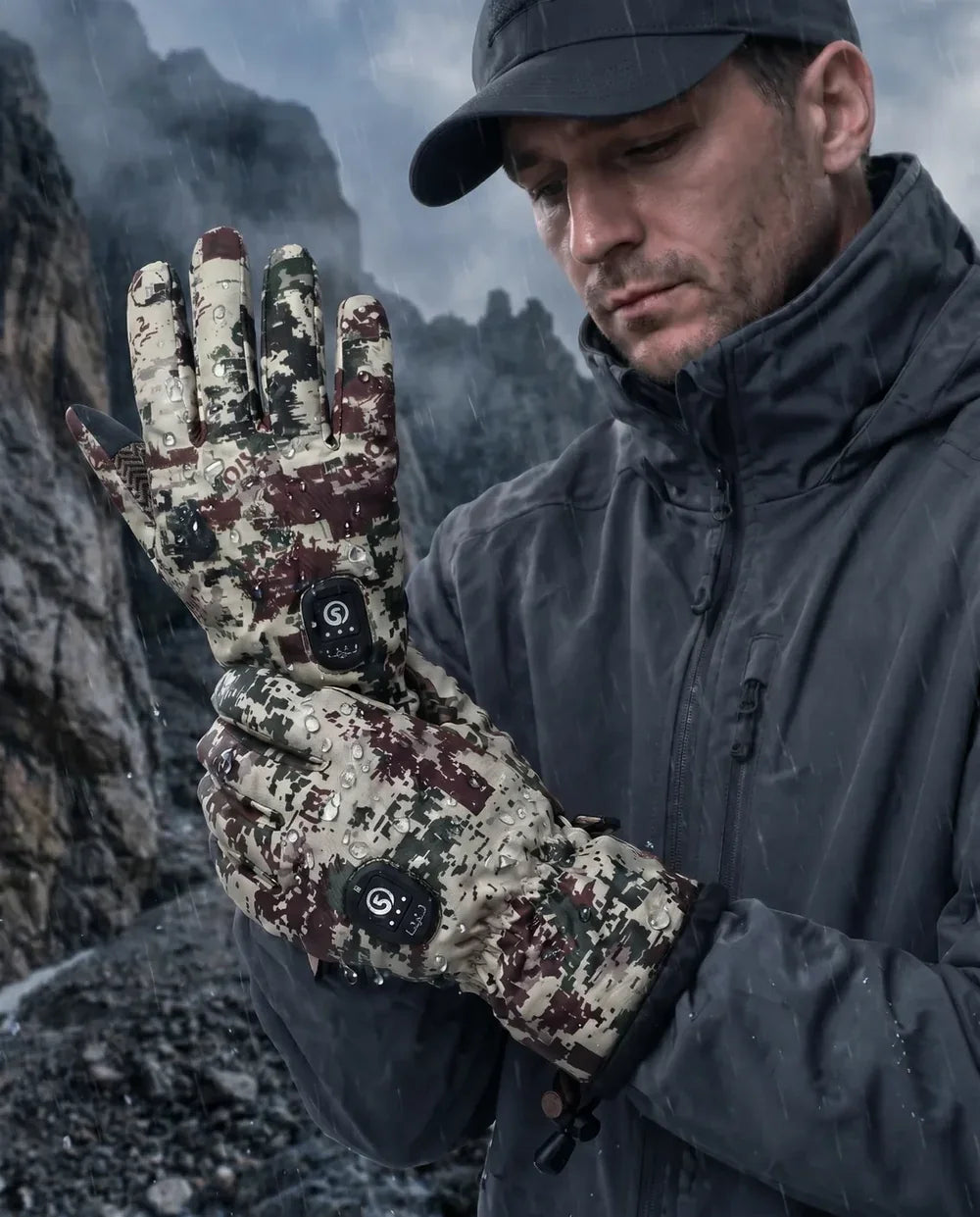 Gants de chasse chauffants Savior Heat HUGP02FC Rock Camo 2.0 avec paume en microfibre antidérapante