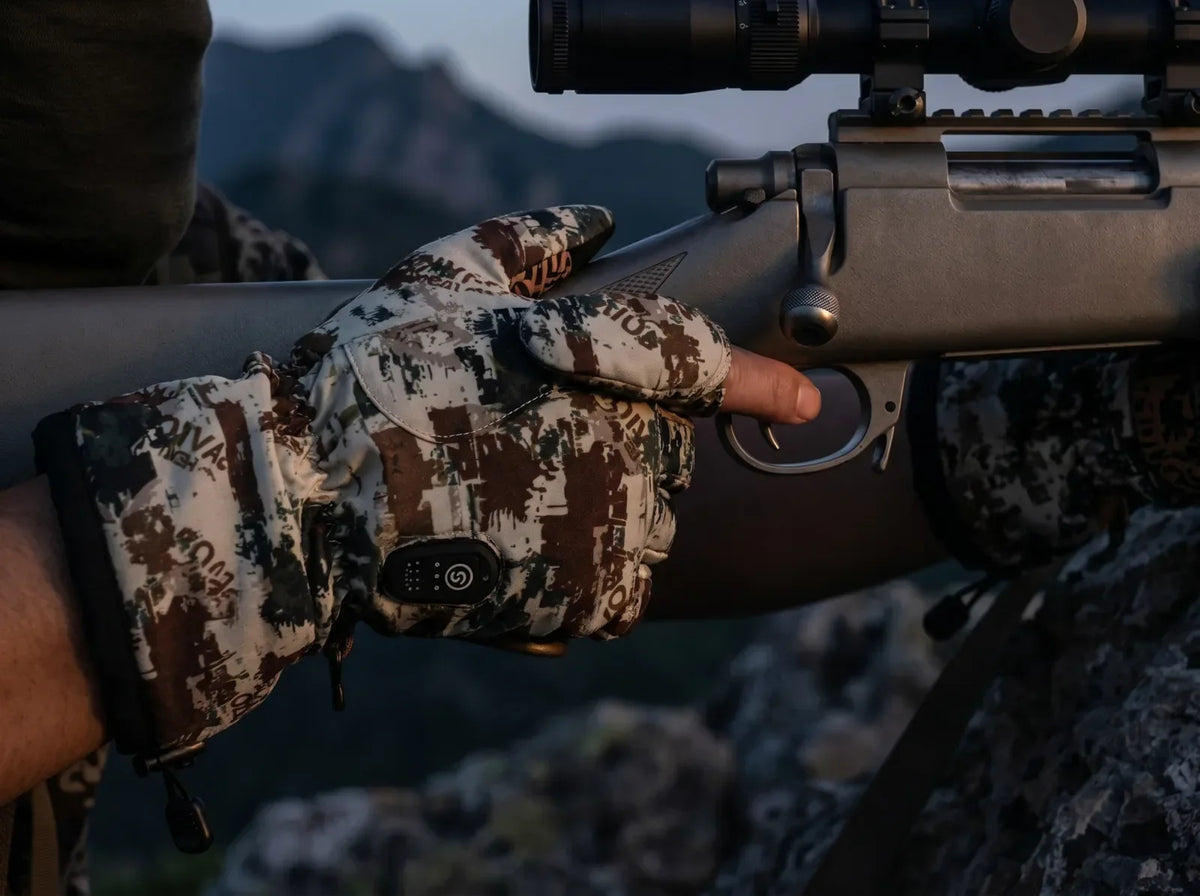 Gants chauffants Savior Heat HUGP02FC Rock Camo 2.0 offrant une bonne dextérité des doigts
