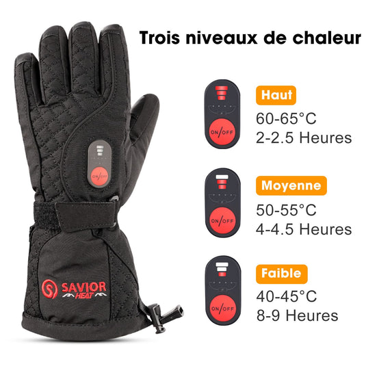 Gants chauffants en cuir Savior