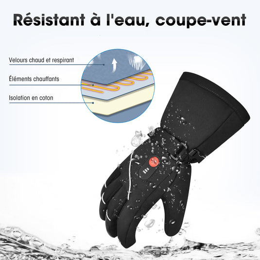 Gants de ski chauffants Savior Hiver coupe-vent Outdoor Sport