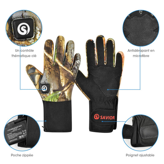 Savior Hunting Hiver Chaud Gants chauffants coupe-vent pour la pêche Chasse en plein air