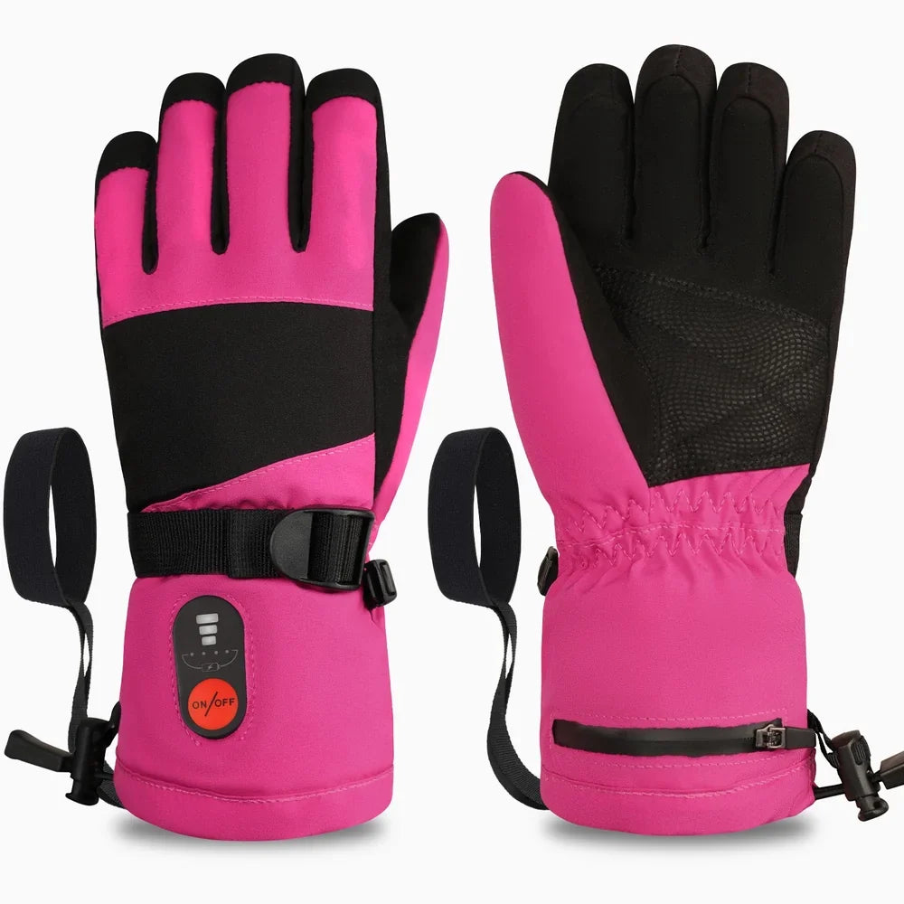 Commande de réglage de chaleur des gants chauffants hiver enfant