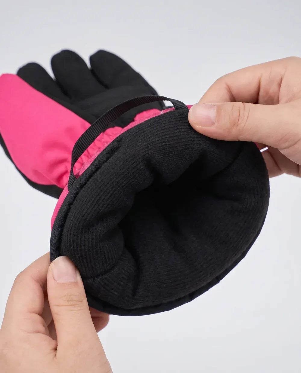 Gants d’hiver chauffants enfant Savior Heat SKGL01FP roses avec intérieur doux et confortable