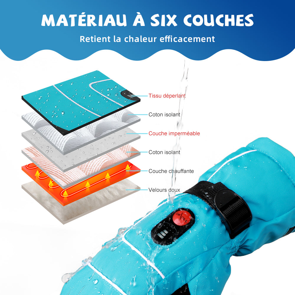 SAVIOR HEAT Gants Chauffants pour Enfants - Confort Chaleureux pour le Ski, le Patinage et les Activités Extérieures