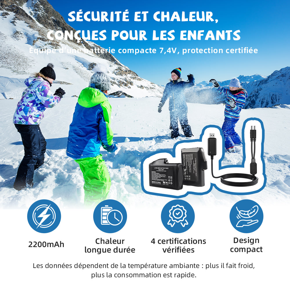 SAVIOR HEAT Gants Chauffants pour Enfants - Confort Chaleureux pour le Ski, le Patinage et les Activités Extérieures