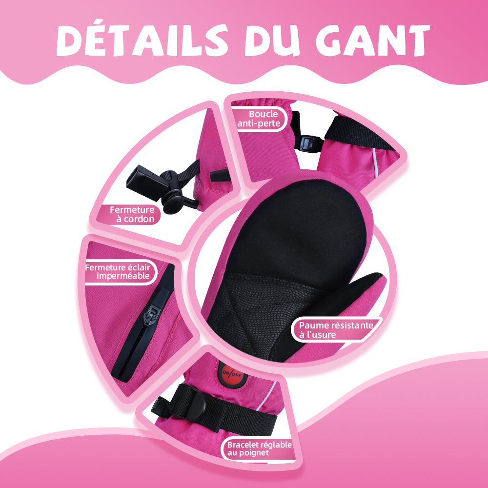 SAVIOR HEAT Gants Chauffants pour Enfants - Confort Chaleureux pour le Ski, le Patinage et les Activités Extérieures