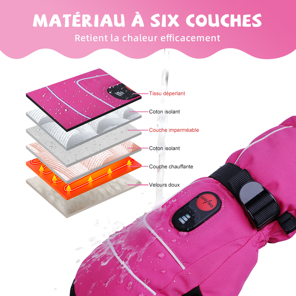 SAVIOR HEAT Gants Chauffants pour Enfants - Confort Chaleureux pour le Ski, le Patinage et les Activités Extérieures