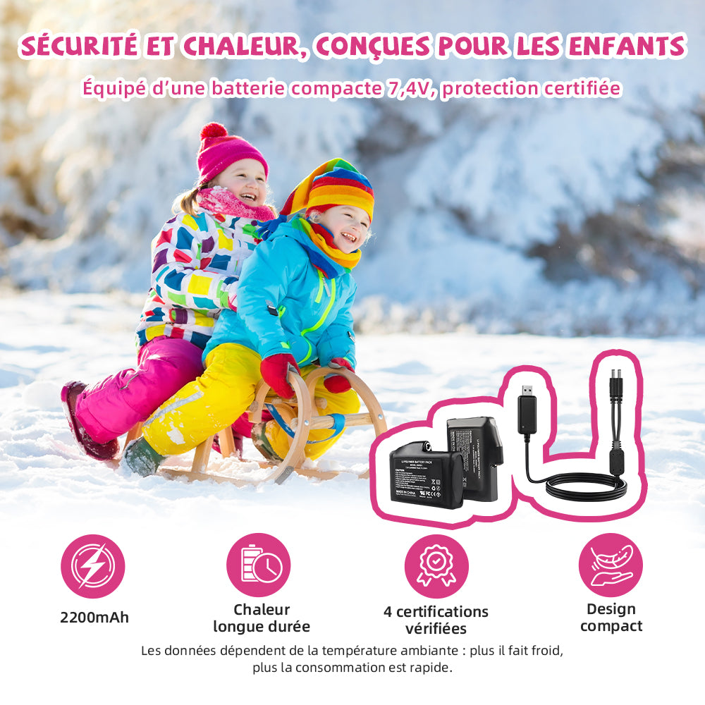 SAVIOR HEAT Gants Chauffants pour Enfants - Confort Chaleureux pour le Ski, le Patinage et les Activités Extérieures