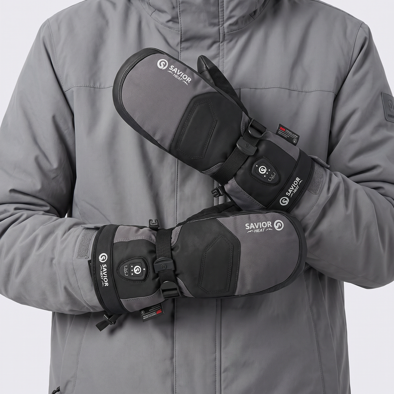 Load image into Gallery viewer, Savior Gants de Ski Chauffants 2.0 – Contrôle Bluetooth, Paume en Peau de Chèvre Imperméable
