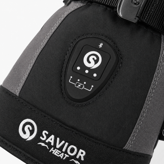 Savior Gants de Ski Chauffants 2.0 – Contrôle Bluetooth, Paume en Peau de Chèvre Imperméable