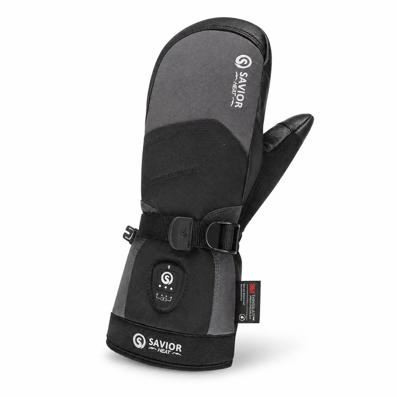 Load image into Gallery viewer, Savior Gants de Ski Chauffants 2.0 – Contrôle Bluetooth, Paume en Peau de Chèvre Imperméable
