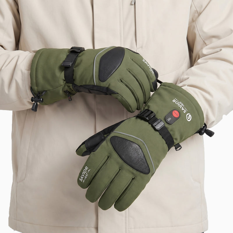 Chargez l'image dans la visionneuse de la galerie, Savior Gants chauffants 2.0 avec cuir de chèvre imperméable et charge rapide
