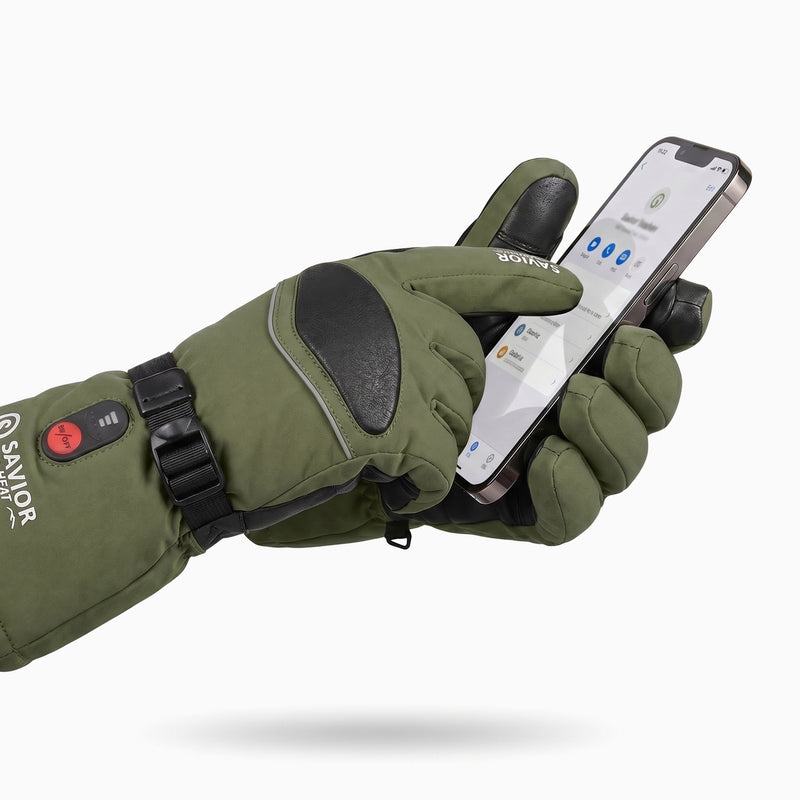 Chargez l'image dans la visionneuse de la galerie, Savior Gants chauffants 2.0 avec cuir de chèvre imperméable et charge rapide
