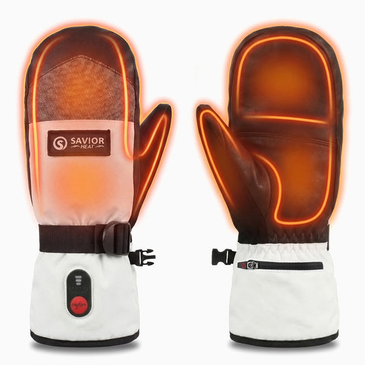 Savior moufles de ski chauffantes 2.0 3000mAh Battery Fast Charging Waterproof Sheepskin Material