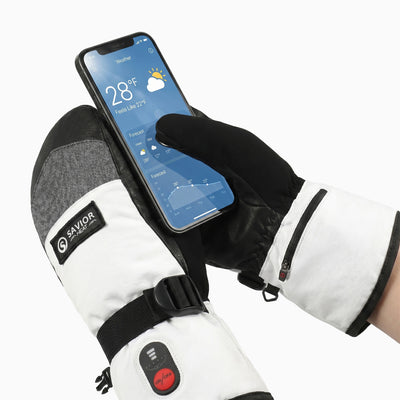Moufles de Ski Chauffantes - Peau de Mouton Impermeable