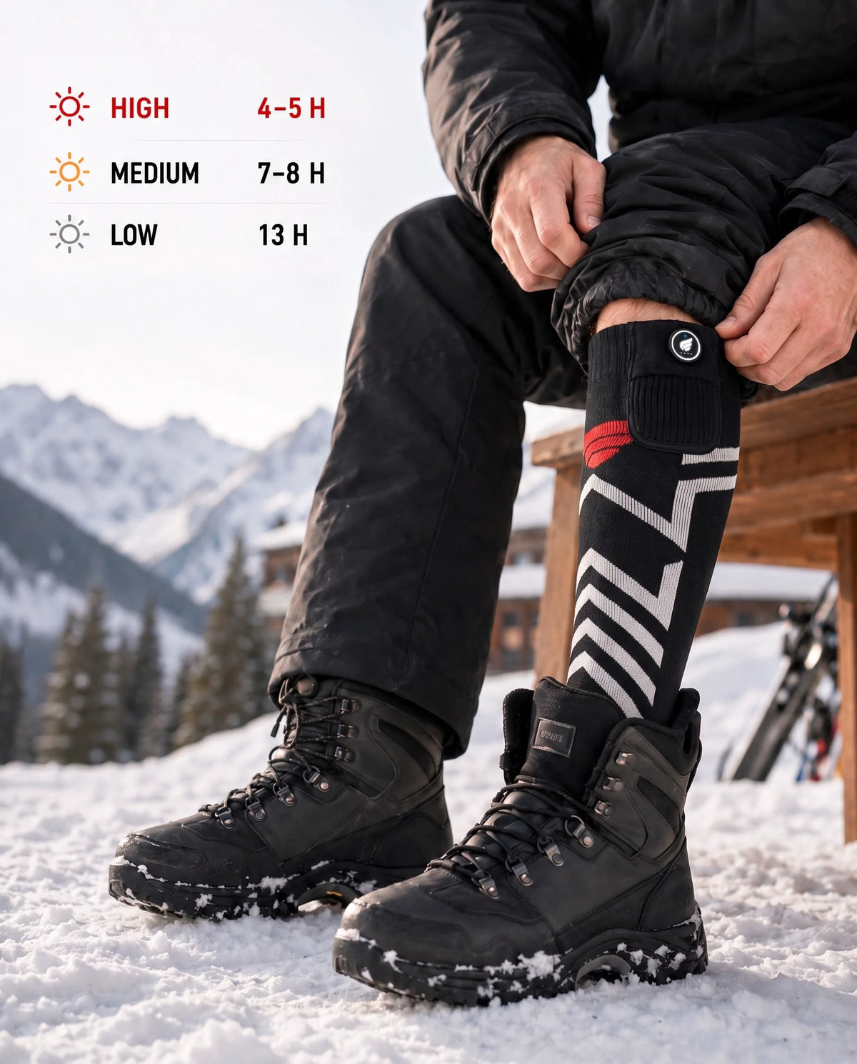 Lavables en machine – chaussettes de ski chauffantes Silverline Savior Heat
