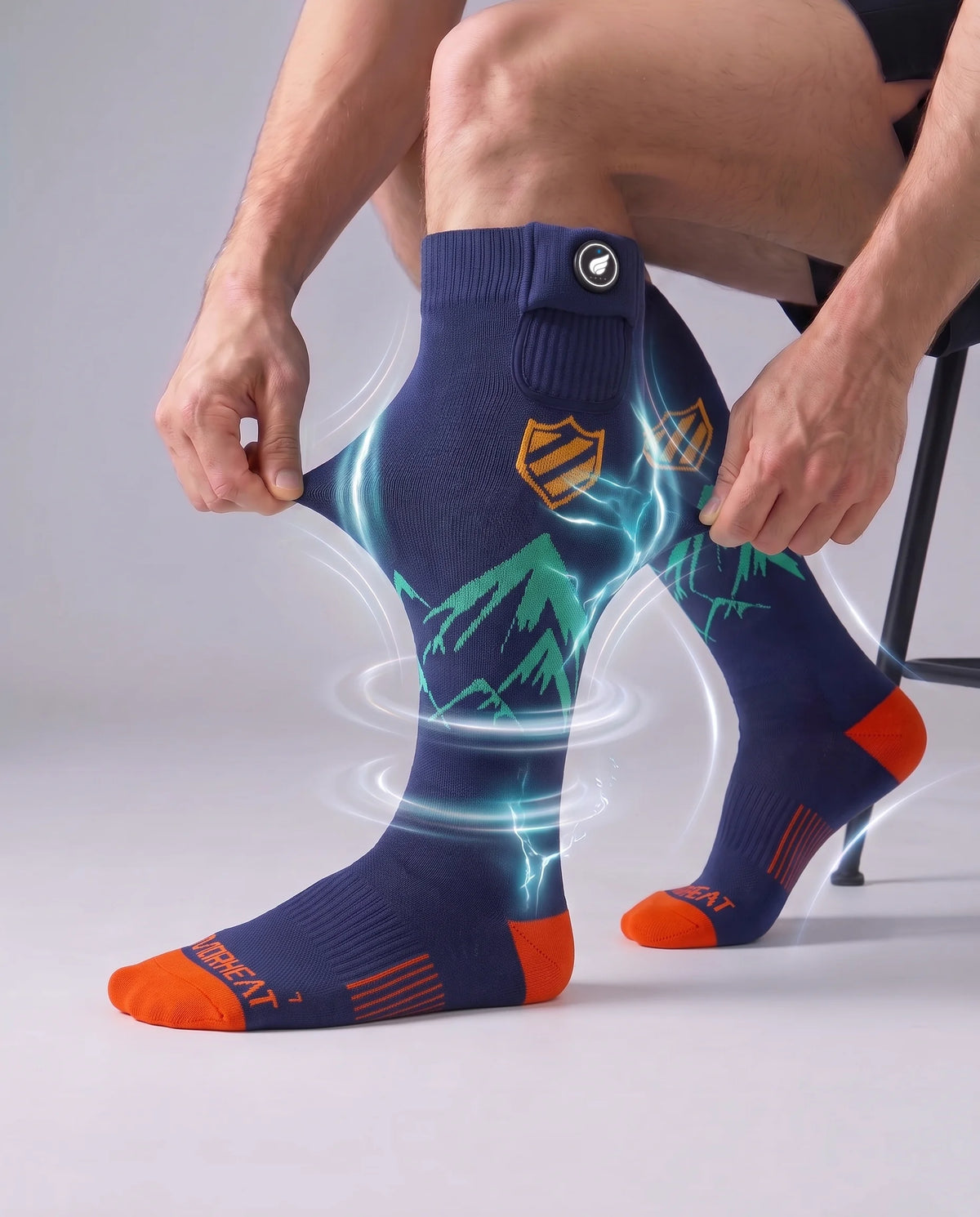 Maintien souple – chaussettes de ski chauffantes rembourrées Savior Heat