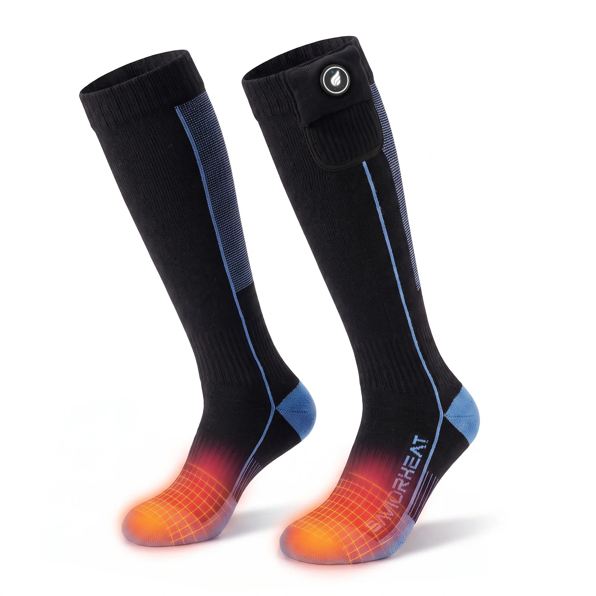 Chaussettes de ski chauffantes avec soutien de la voûte plantaire 02